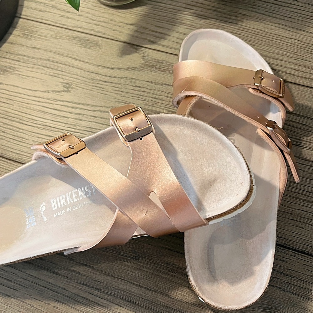 Birkenstock Rose Gold Yao Balance Women's Sandals, Size 38, Narrow. - Picture 11 of 16